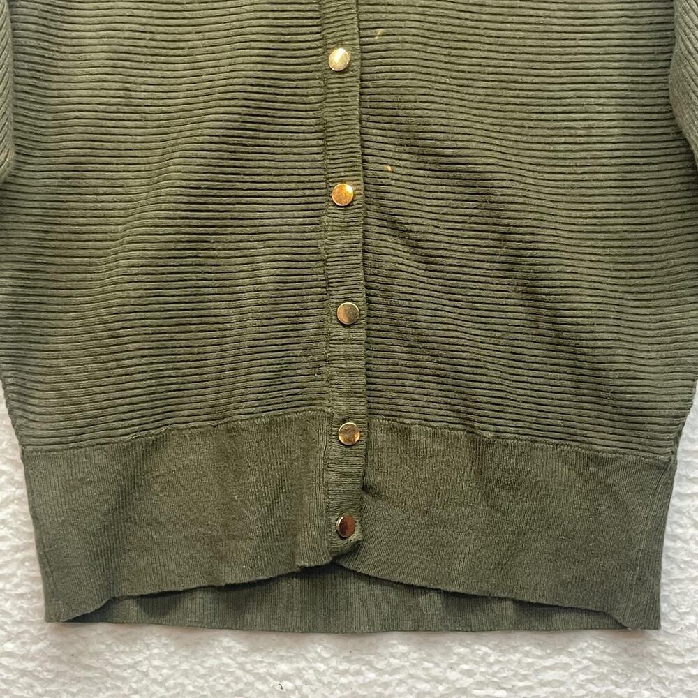 Truth By Republic Sweater Womens XS Green Ribbed Button Front Knit Cardigan - Picture 5 of 11